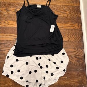 Soma Black and White Polka Dot Pajama Set